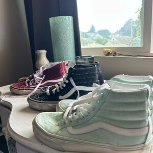 Vans High-Top Sneaker Bundle - Black, Mint, Maroon